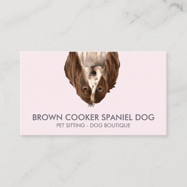 Cartão De Visita Cão Spaniel Cozinheiro (Frente)