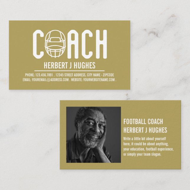 Cartão De Visita Capacete de futebol, jogador de futebol, foto do t (Frente/Verso)