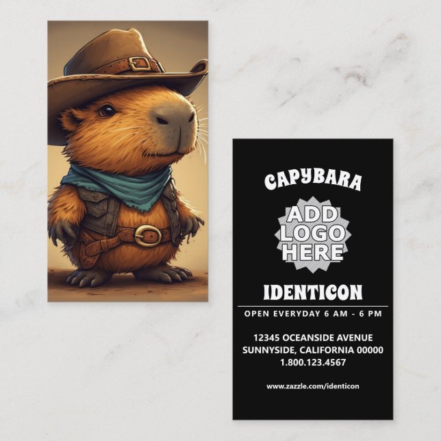 Cartão De Visita capivara vaqueira (Frente/Verso)