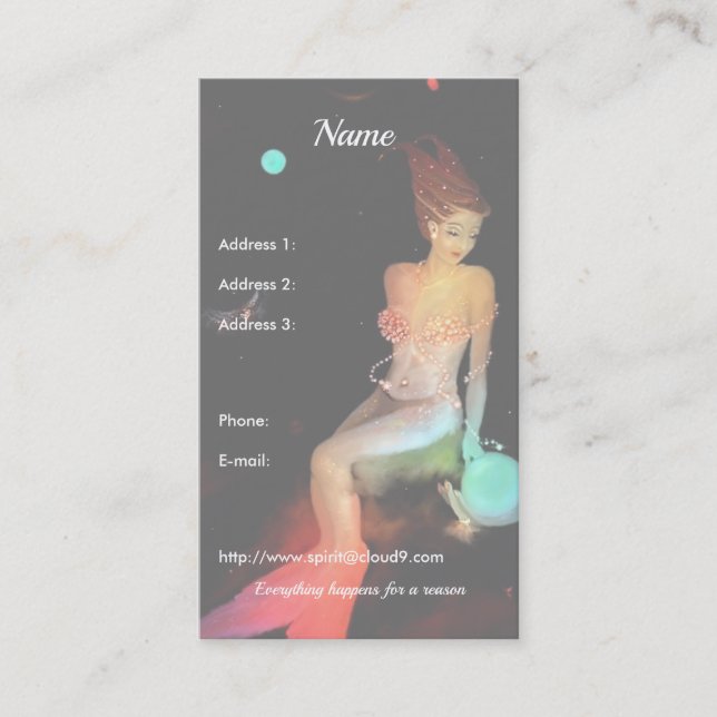 Cartão De Visita Capricórnio e Crystal Ball (Frente)