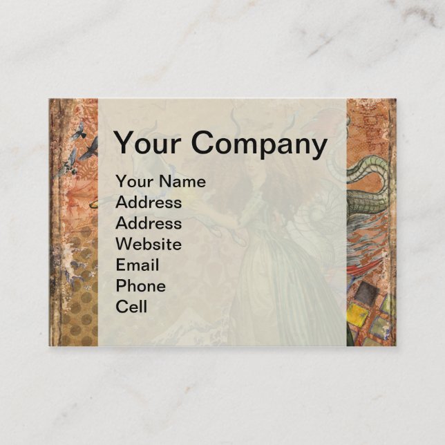 Cartão De Visita Capricórnio Mulher Cabra Brincadeira (Frente)