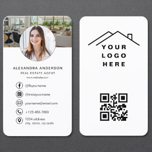 Cartão De Visita Captura de cabeça do logotipo do Código QR de Imob