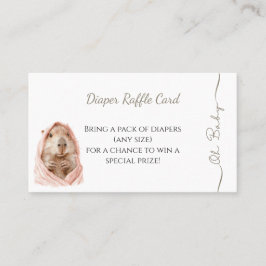 Cartão De Visita Capybara Baby Shower • Diaper Raffle Card
