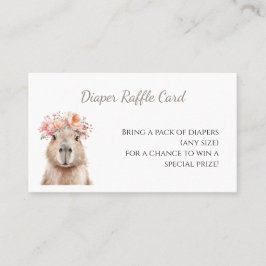Cartão De Visita Capybara Baby Shower • Diaper Raffle Card