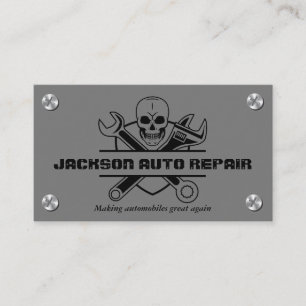 Cartão De Visita Car Mecânico de Reparo Automático Wrench Crânio