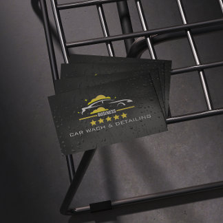 Cartão De Visita Car Wach & Auto detailing rofessional Water black