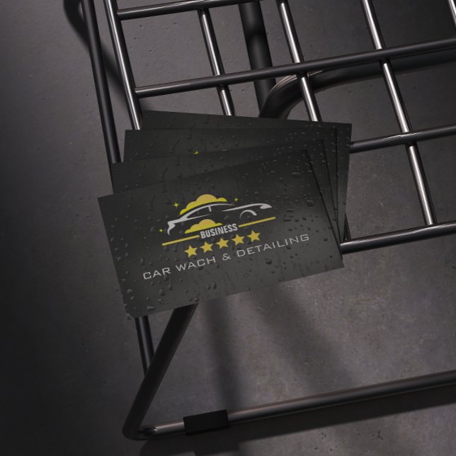 Cartão De Visita Car Wach & Auto detailing rofessional Water black (Criador carregado)