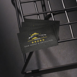 Cartão De Visita Car Wach & Auto detailing rofessional Water black