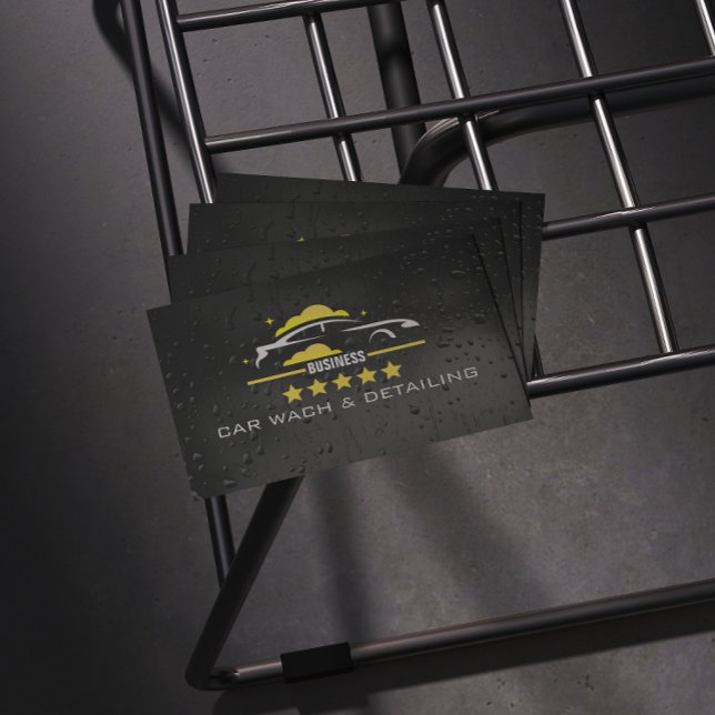 Cartão De Visita Car Wach & Auto detailing rofessional Water black (Criador carregado)