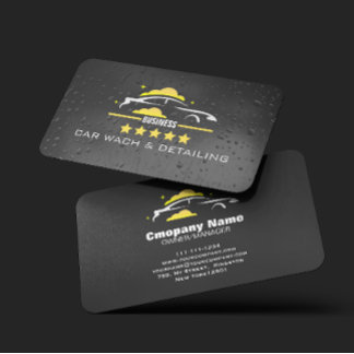Cartão De Visita Car Wach & Auto detailing rofessional Water black