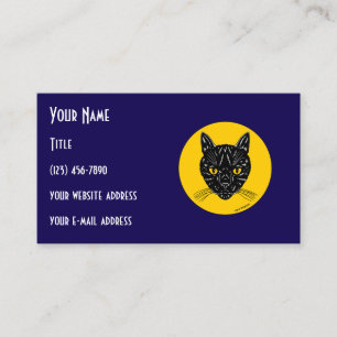 Cartão De Visita Cara de Gato Preto