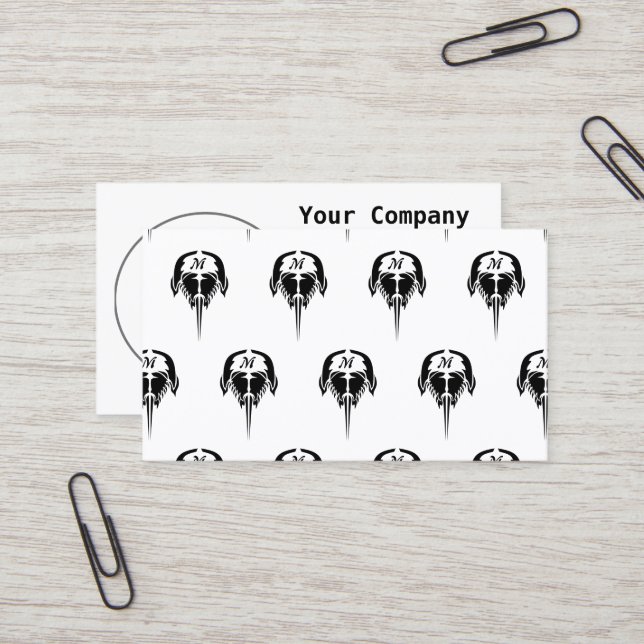 Cartão De Visita Caranguejo ferradura no estilo da tatuagem tribal (Frente/Verso In Situ)