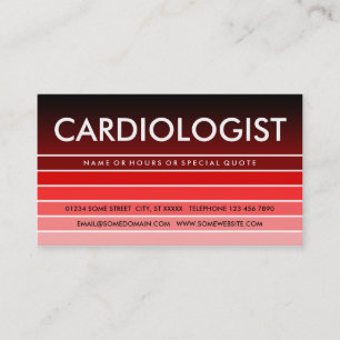 Cartão De Visita CARDIOLOGISTA de amostras vermelhas