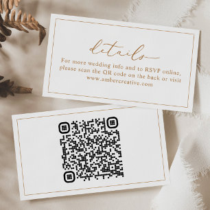 Cartão De Visita Cards Detalhes do Site de Casamento de Código QR d