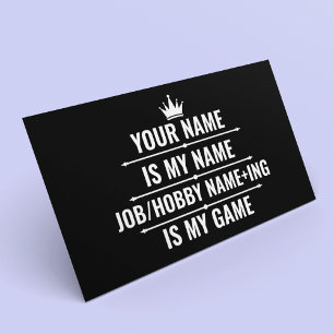 Cartão De Visita Cargo Engraçado Personalizado e Nome do Hobby