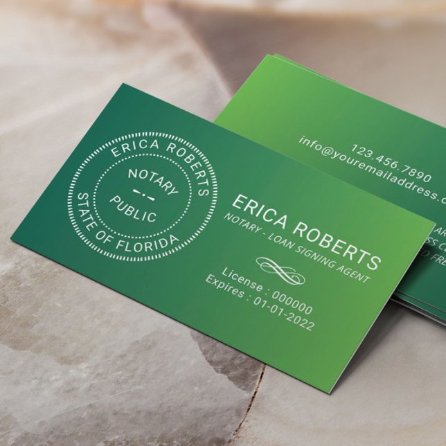 Cartão De Visita Carimbo de Carimbo Notário Assinante de Agente Ver (Criador carregado)