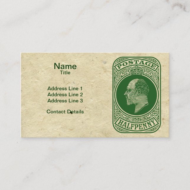 Cartão De Visita Carimbo de Envelope Pré-pago do Rei Edward VII (Frente)