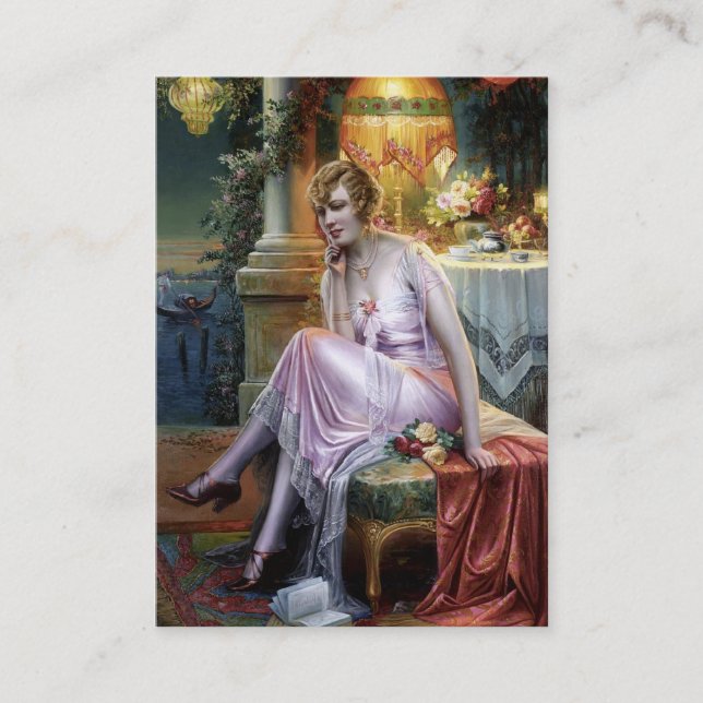 Cartão De Visita Carlier: Senhora elegante (Frente)