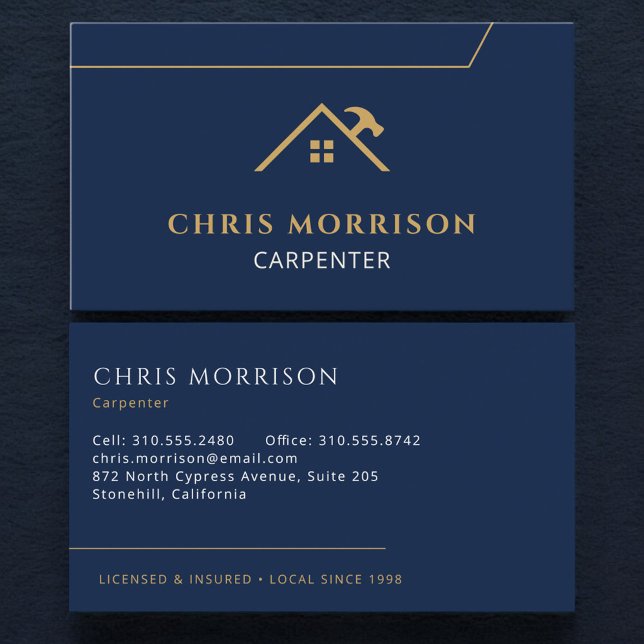 Cartão De Visita Carpenter Carpentry Contractor Home Builder (Criador carregado)