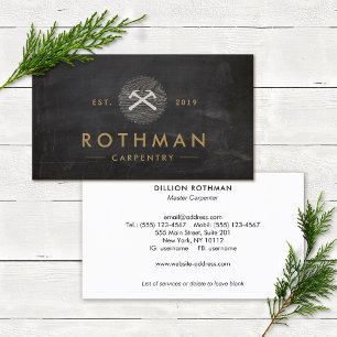 Cartão De Visita Carpenter Handyman Hammer Saw