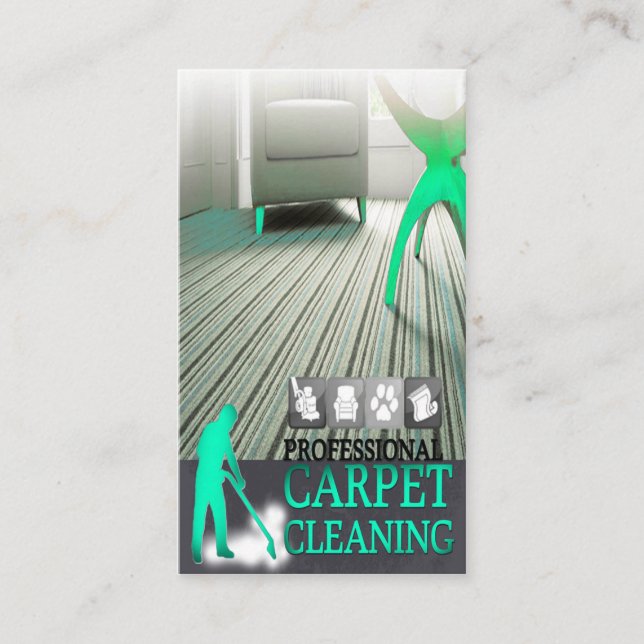 Cartão De Visita Carpet Cleaning Service Business Card (Frente)