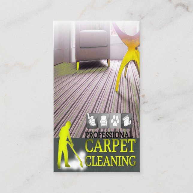 Cartão De Visita Carpet Cleaning Service Business Card (Frente)