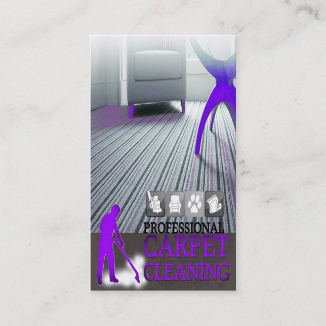 Cartão De Visita Carpet Cleaning Service Business Card (Frente)
