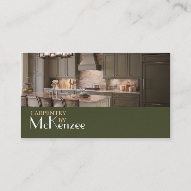 Cartão De Visita Carpintaria, Construção De Linho, Pavimento De Mad (Frente)