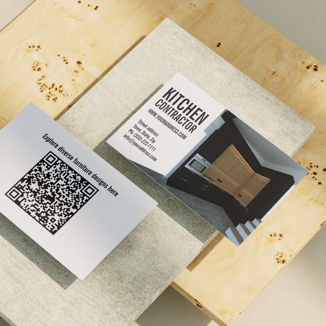 Cartão De Visita Carpintaria de cozinha contratante moderna (Perfect for business)