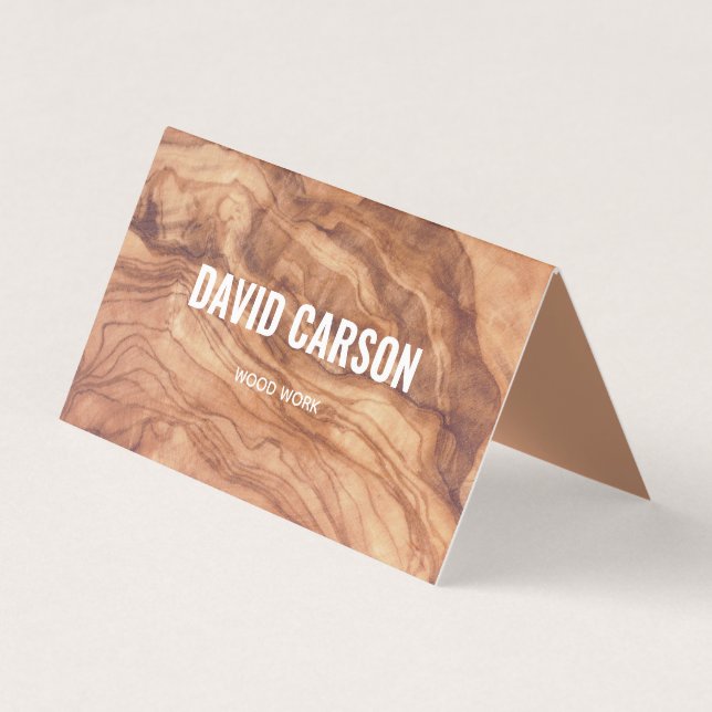 Cartão De Visita Carpinteiro de Madeira Construção Handyman Código  (Frente)