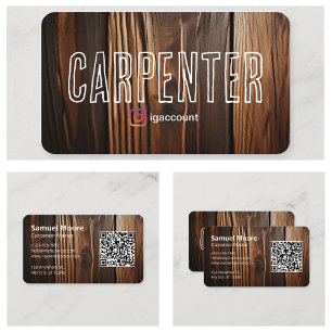 Cartão De Visita Carpinteiro Rústico Elegante