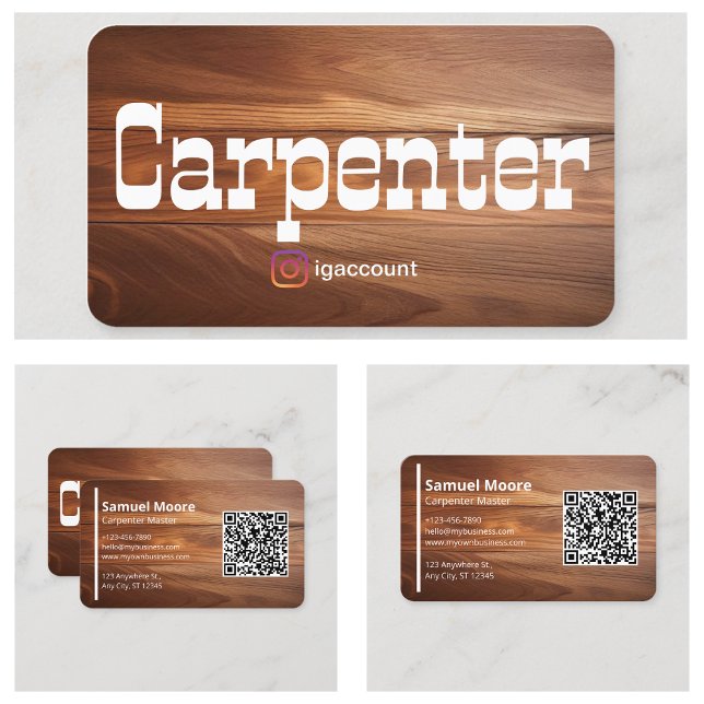 Cartão De Visita Carpinteiro Único Russo (Unique Rustic Carpenter Business Card)