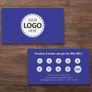 Cartão De Visita Carregamento de logotipo Lealdade azul simples mod