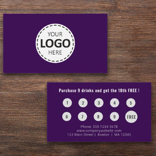 Cartão De Visita Carregamento de logotipo Lealdade roxa simples mod