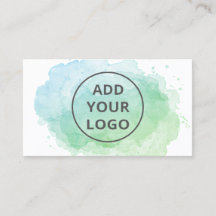 Carregar o logotipo com pincelada de cor aquosa az