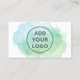 Cartão De Visita Carregar o logotipo com pincelada de cor aquosa az