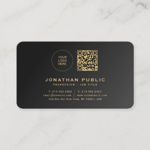 Cartão De Visita Carregue o logotipo preto e Dourado em seu canto a