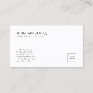 Cartão De Visita Carregue Seu Logotipo Personalizado Elegante Moder