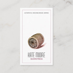Cartão De Visita Carretel do alfaiate da costureira da linha