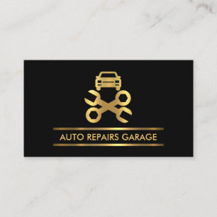 Cartão De Visita Carro Automático das Linhas de Placa Dourada Minim