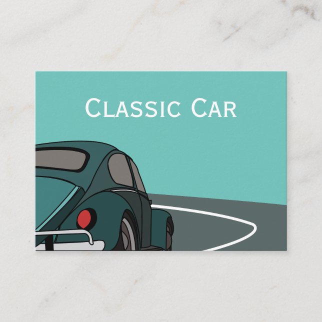 Cartão De Visita Carro Azul Carro Clássico (Frente)