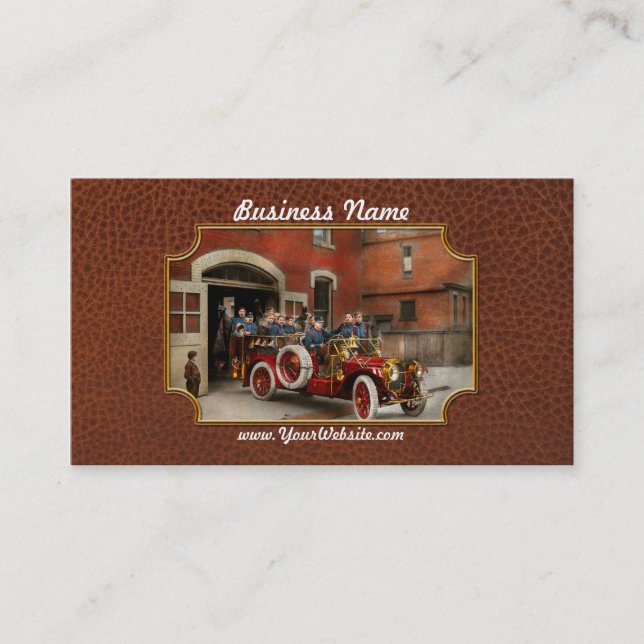 Cartão De Visita Carro de bombeiros - o esquadrão 1911 do vôo (Frente)