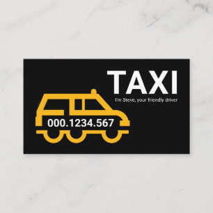 Cartão De Visita Carro de Estação Comboio Táxi Amarelo Simples
