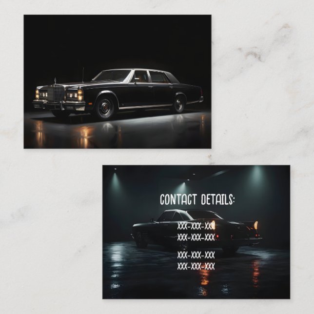 Cartão De Visita Carro de luxo preto (Frente/Verso)