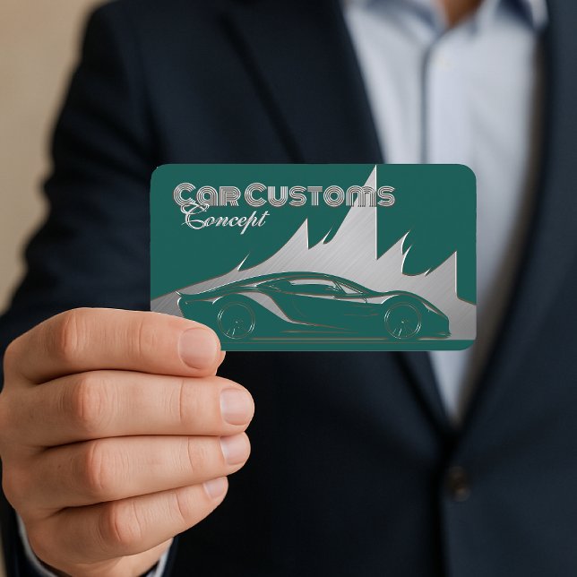 Cartão De Visita Carro de prata lacrimogênea moderno, ao estilo gra (Criador carregado)