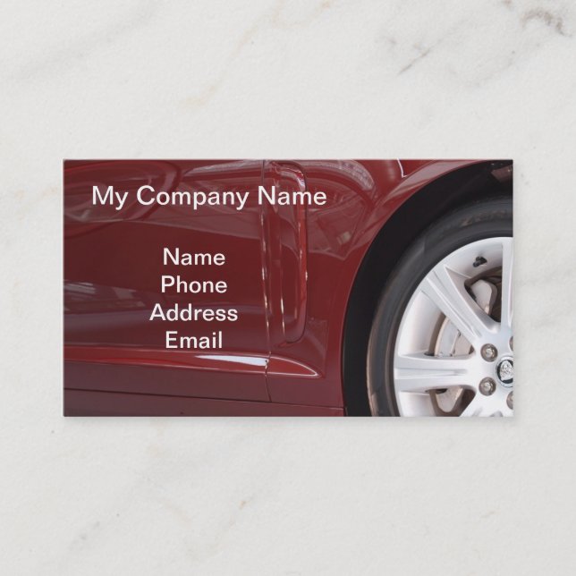Cartão De Visita Carro luxuoso importado vermelho (Frente)