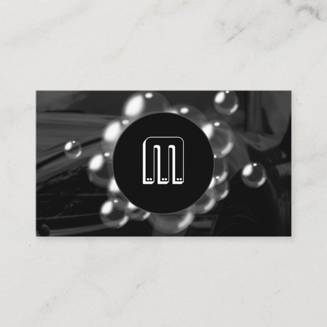 Cartão De Visita Carro moderno e bolhas  (Frente)