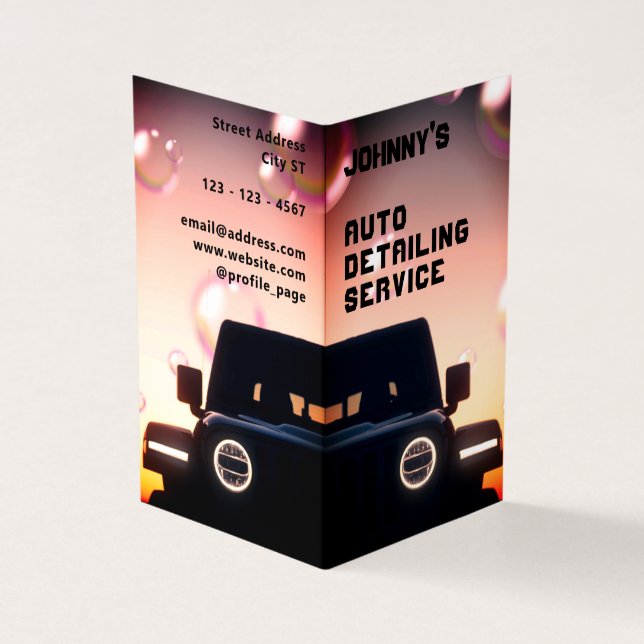 Cartão De Visita Carro profissional à vista (Exterior)