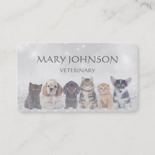 Cartão De Visita Carro veterinário cinzento personalizado do