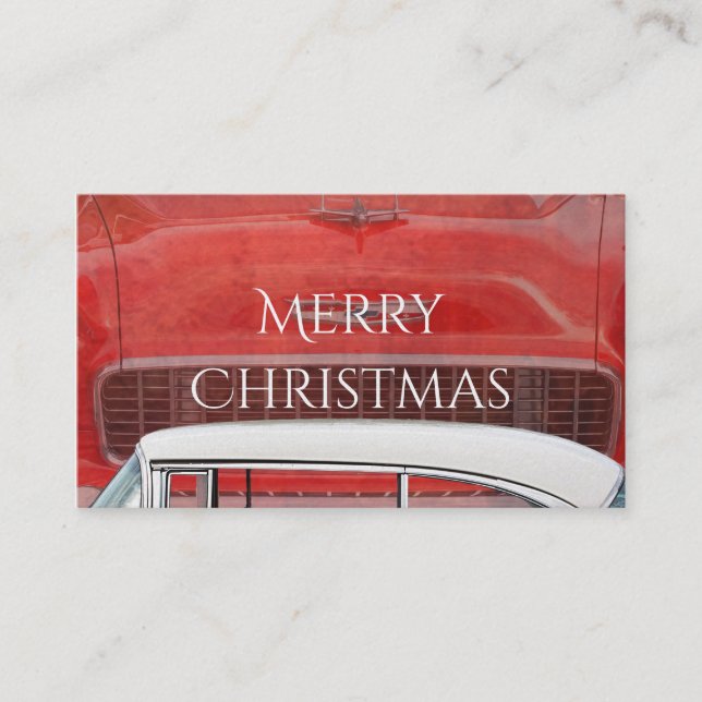 Cartão De Visita Carros Clássicos Chevy Bel Air Dodge Red White Vin (Frente)